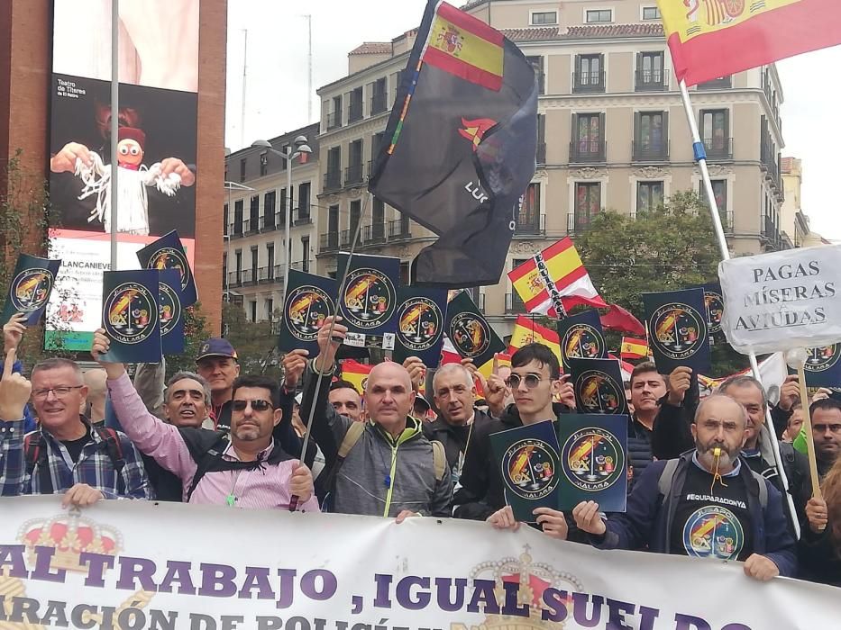 Malagueños en la manifestación de Jusapol en Madrid.