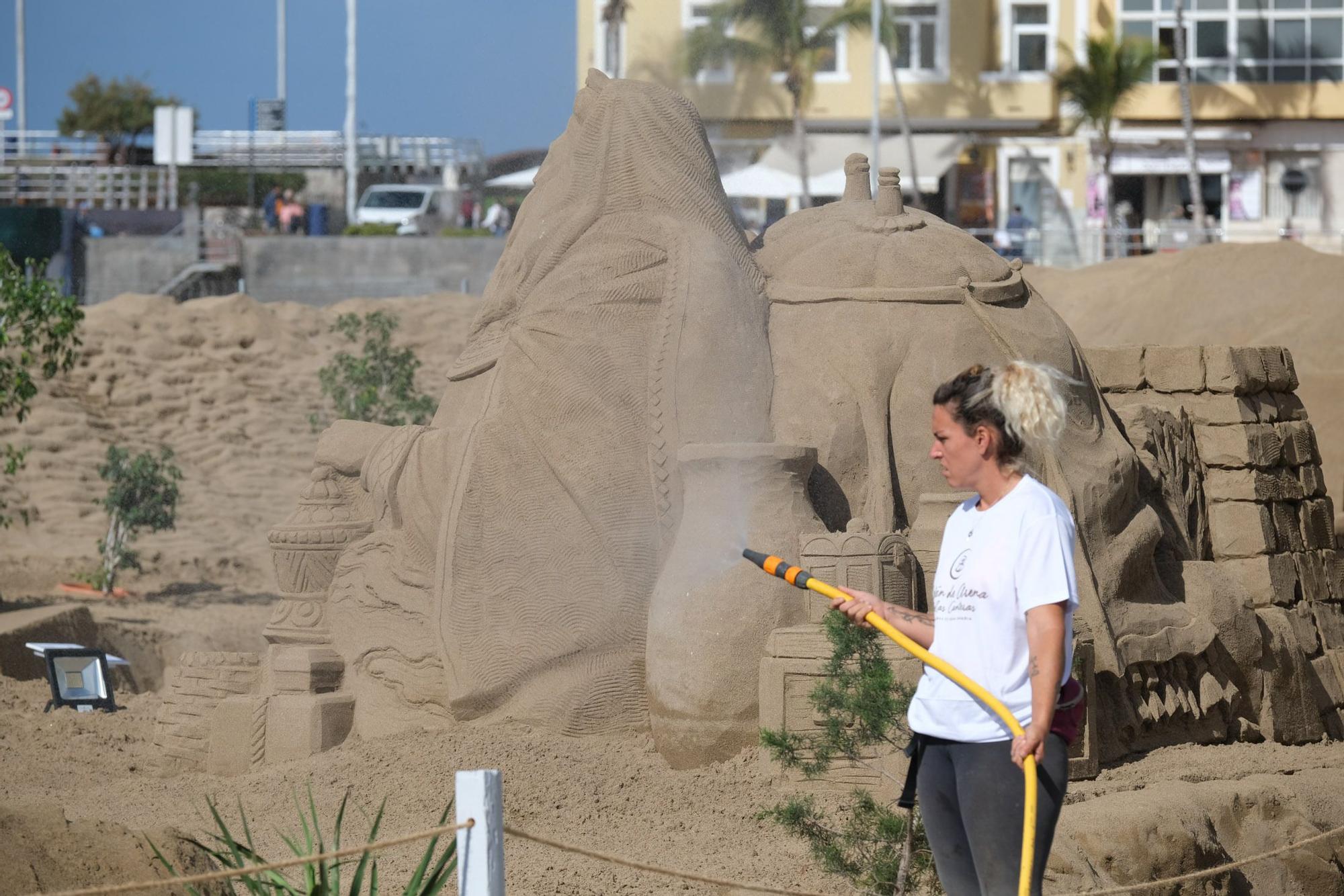 Inauguración del belén de arena en la playa de Las Canteras (3/12/2021)