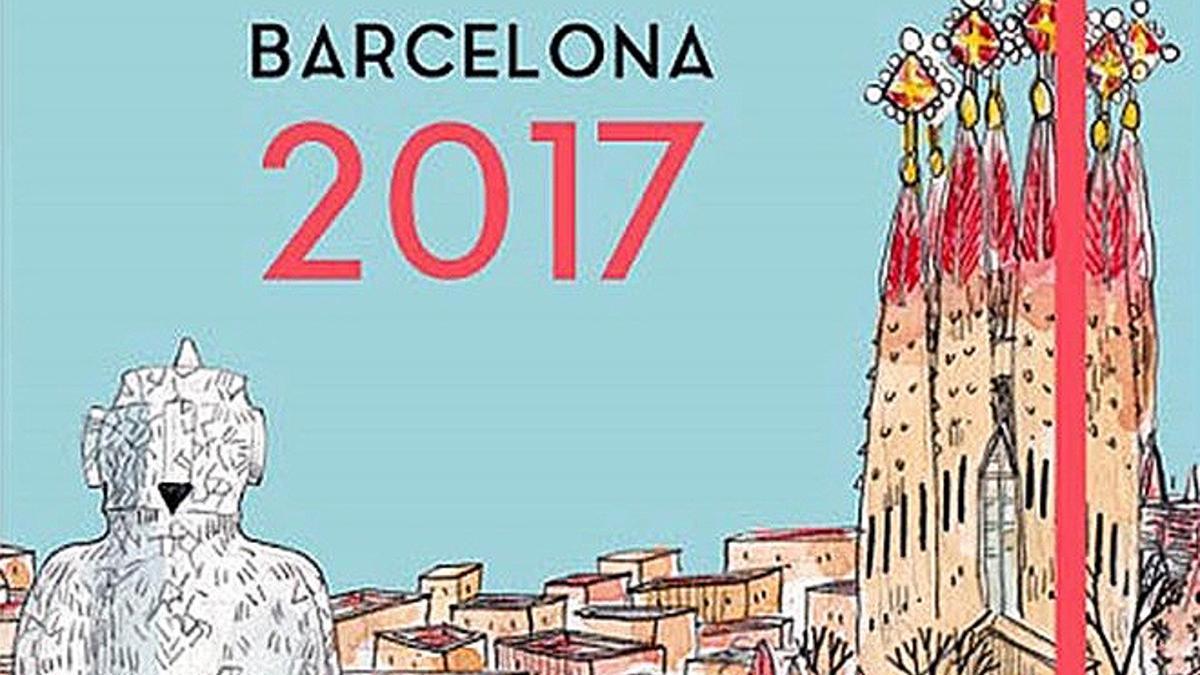 Portada de la agenda Barcelona 2017, de la Editorial Mediterrània