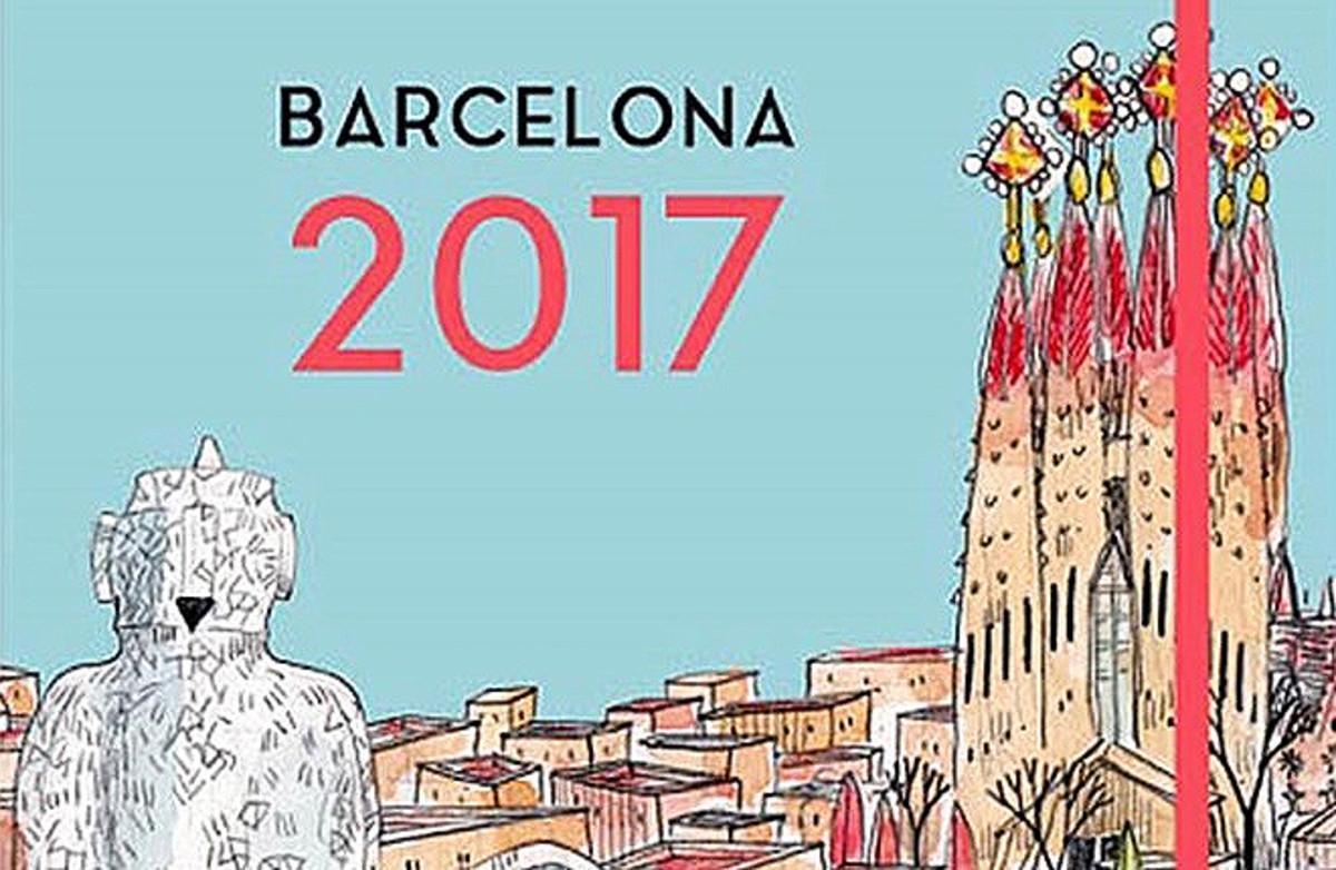 Portada de l’agenda Barcelona 2017, de la Editorial Mediterrània.