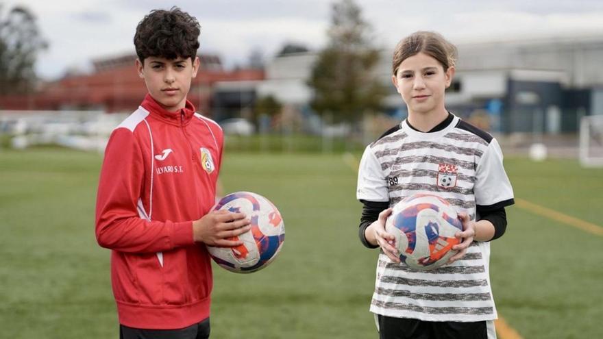 Fotomontaje de Álvaro Silva y Nayara Taboada, ayer, en sus respectivos campos. | Bernabé