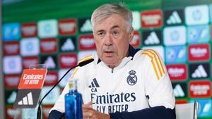 El entrenador del Real Madrid, Carlo Ancelotti, en rueda de prensa