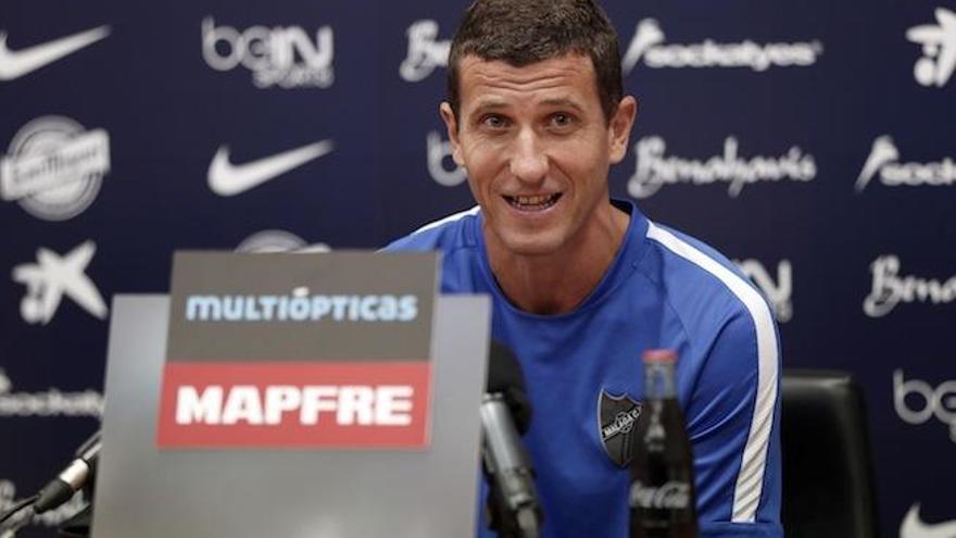 Javi Gracia, ayer, en la rueda de prensa previa al partido contra el Real Madrid.