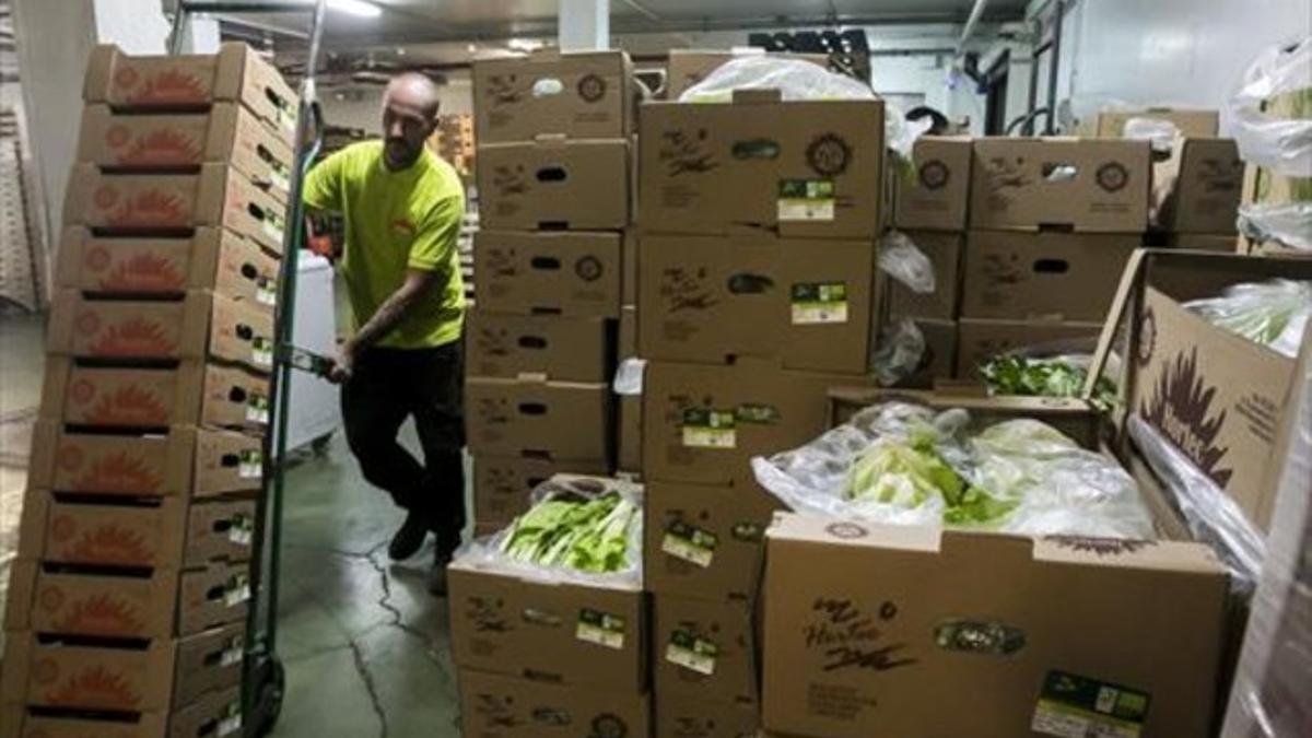 Sede en Mercabarna de Hortec, una cooperativa de frutas y verduras 'eco'.