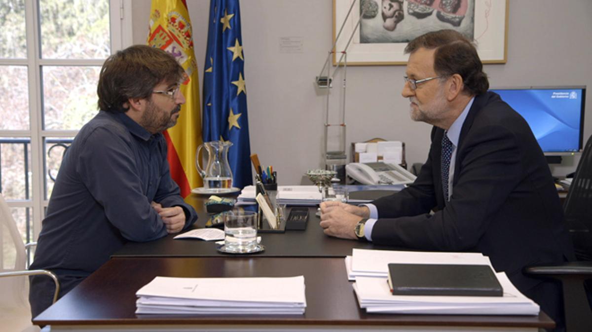 Jordi Evole i Mariano Rajoy en el programa Salvados