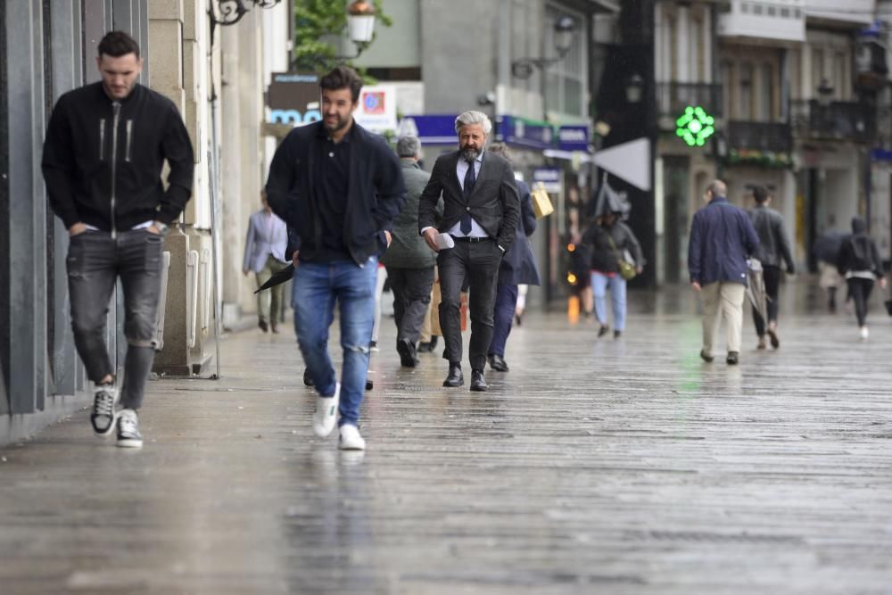 Viento y lluvia en A Coruña por la borrasca Miguel