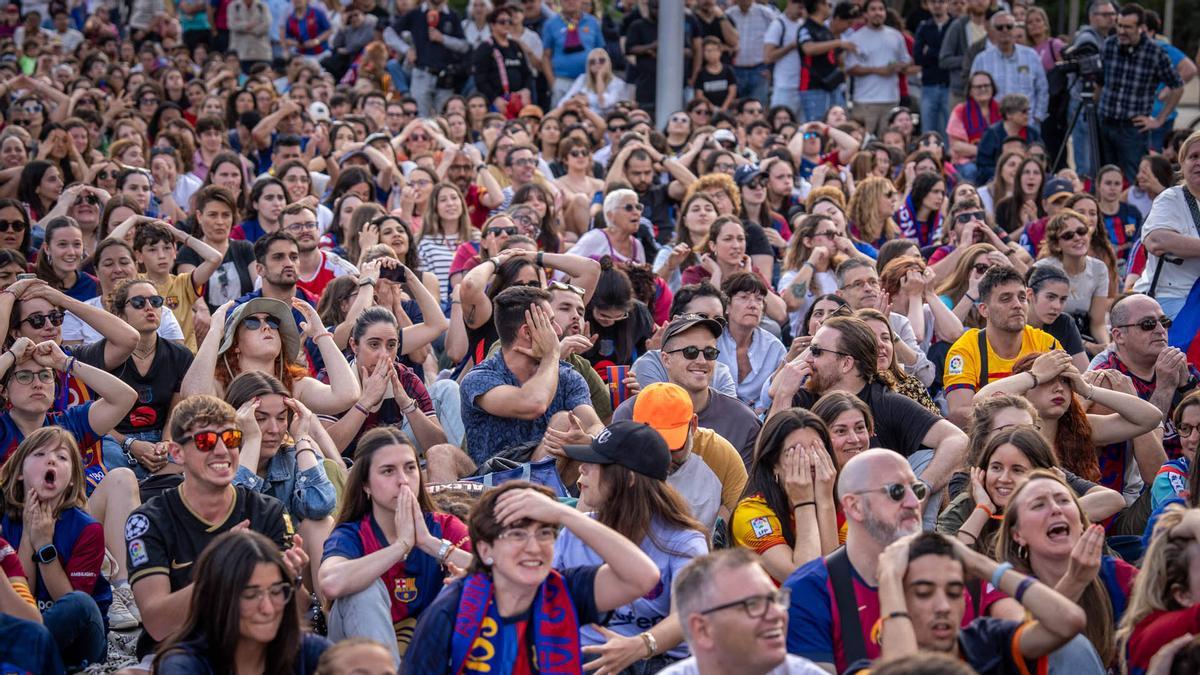 Ambiente en Barcelona por la  final de la Champions femenina Barça-Arsenal