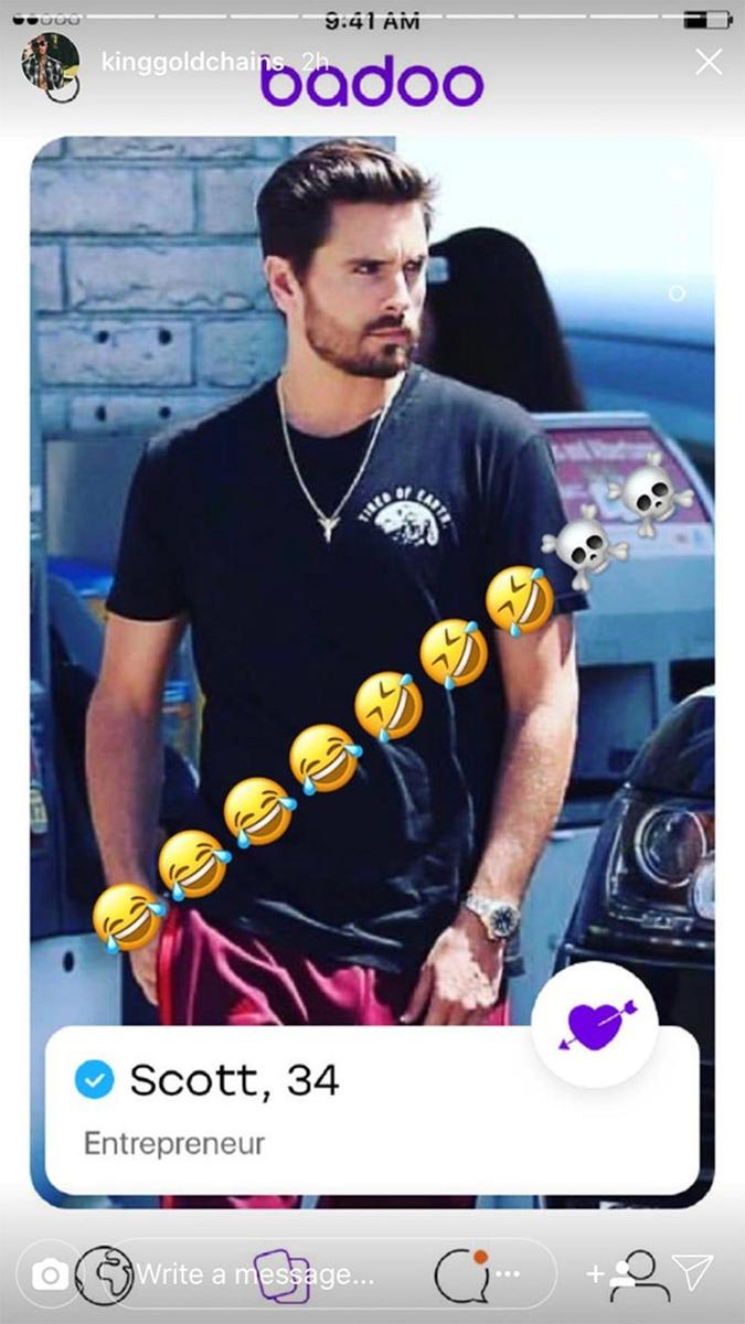 Pantallazo de Tyga con Scott Disick en Badoo