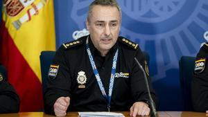 Archivo - El comisario principal, jefe de la Unidad Central de Delincuencia Especializada y violenta (UDEV Central), José Ángel González Morán, durante una rueda de prensa en el Complejo Policial de Canillas, a 1 de marzo de 2024, en Madrid (España).