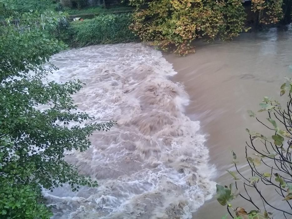 El cabal del riu Fluvià al seu pas per Olot ha augmentat pel temporal