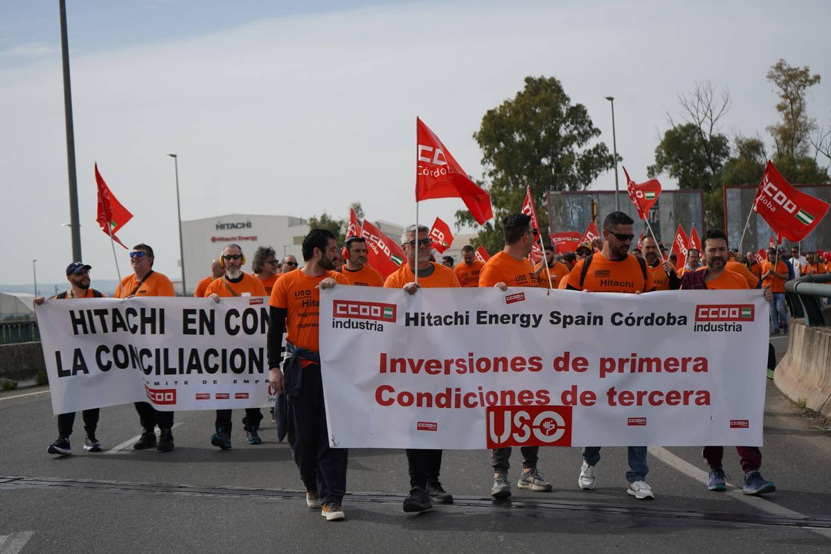 Imagen de archivo de una protesta de los trabajadores de Hitachi Energy.