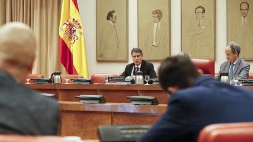 El consejero delegado del Sabadell, Jaume Guardiola, ayer, en el Congreso.