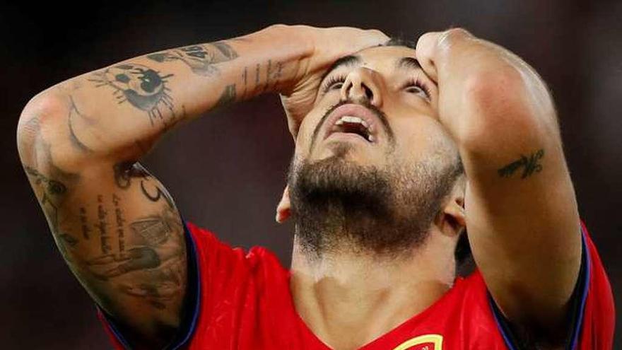 Daniel Ceballos, en un partido con España sub-21.