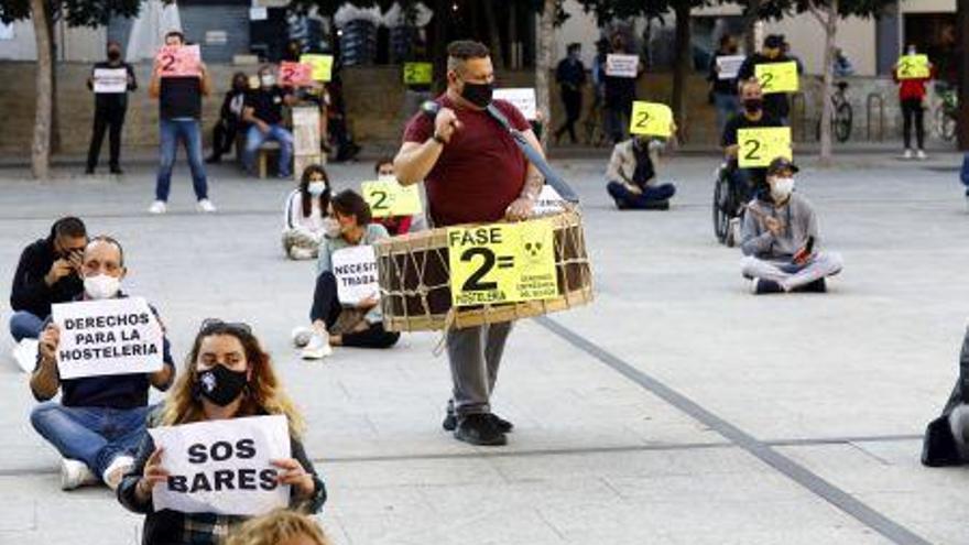 Autónomos y pymes de la hostelería en una protesta.