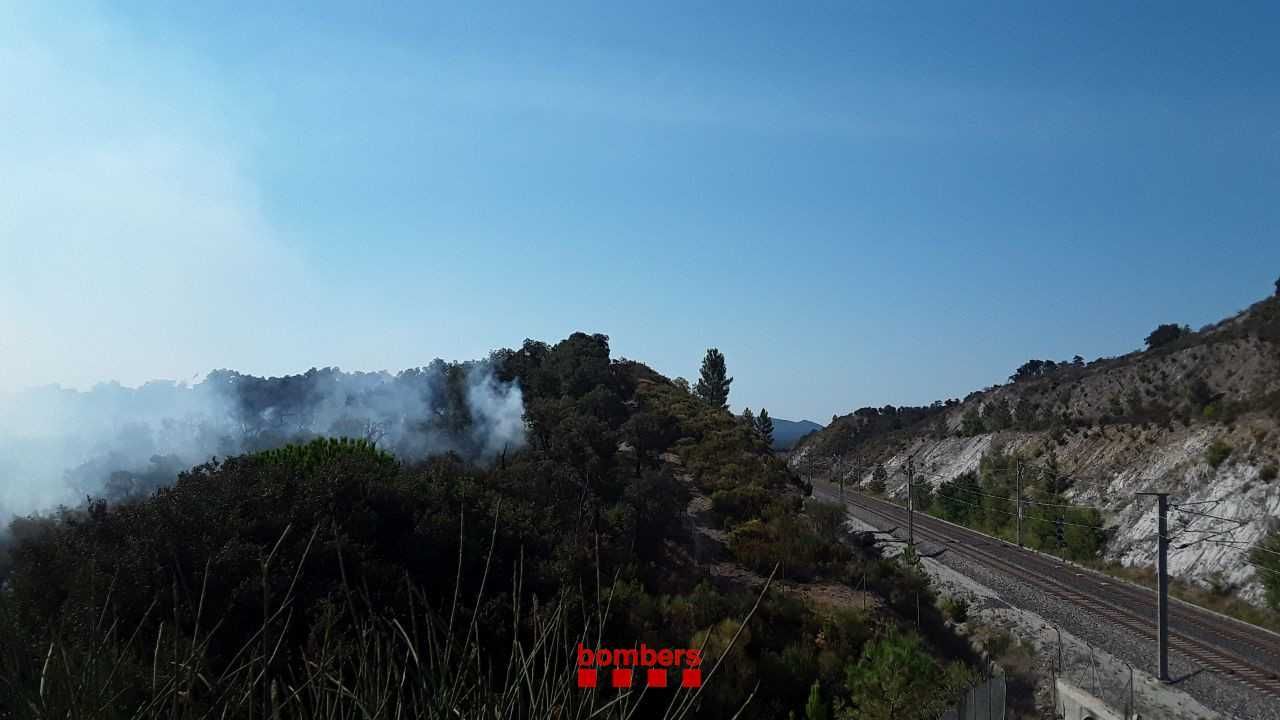 Incendi de vegetació a la Jonquera