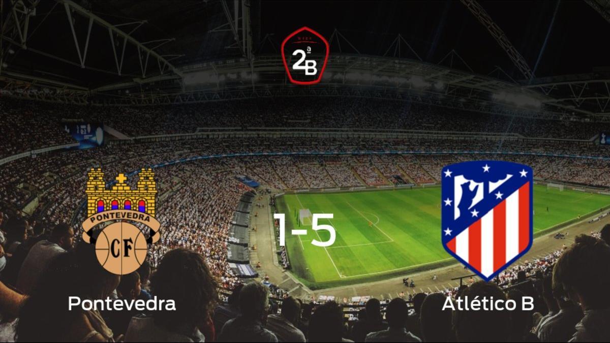 El Atlético B se lleva los tres puntos a casa tras golear al Pontevedra (1-5)