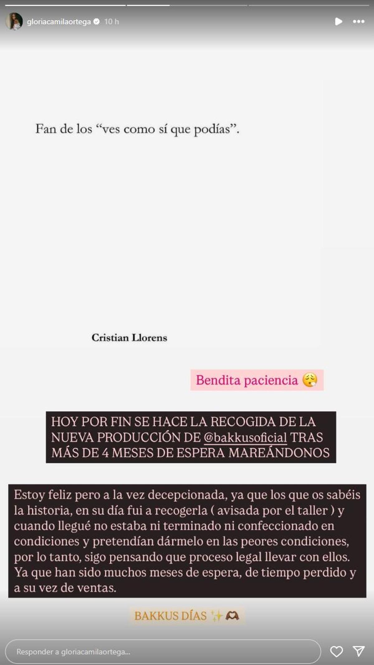 Publicación de Gloria Camila Ortega.