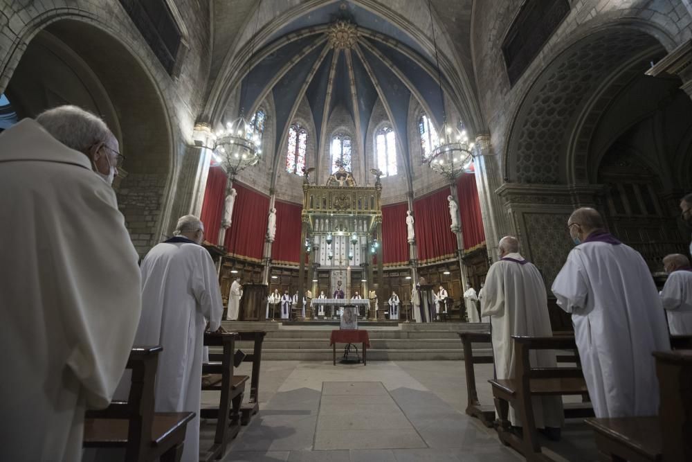 Missa pel  bisbe Pere Casaldàliga a la Catedral  de Solsona amb el  bisbe de Solsona , Xavier Novell