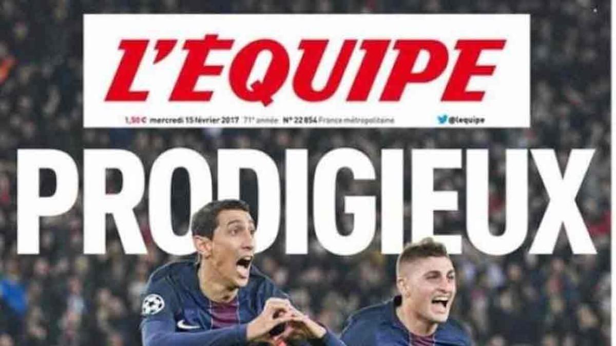 Esta es la portada de L'Equipe