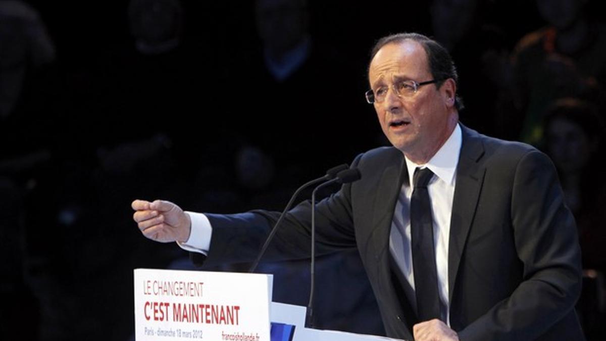 François Hollande durante un acto en París