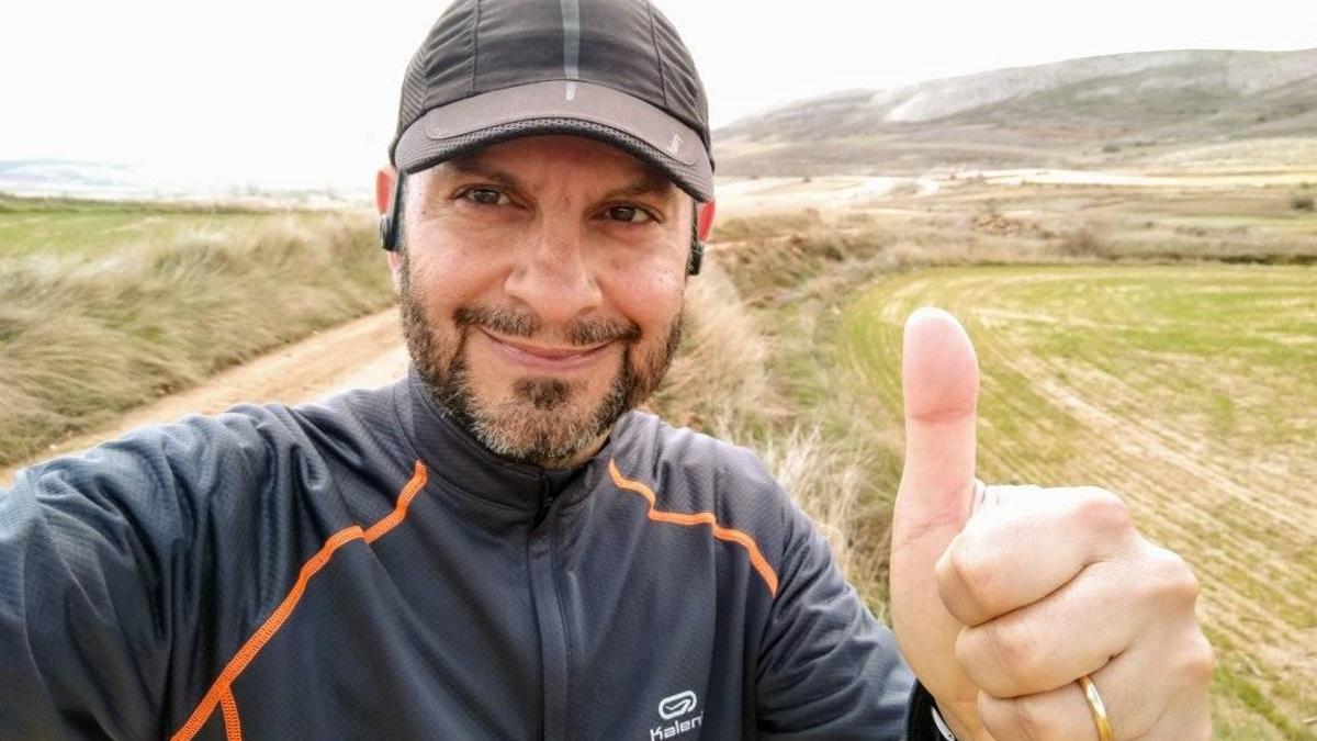 El periodista Óscar Muñoz, en una de sus habituales salidas a correr