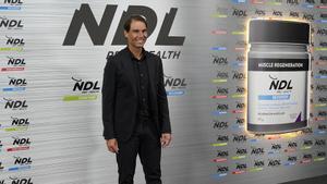 Rafa Nadal durante la presentación de su nuevo proyecto empresarial.