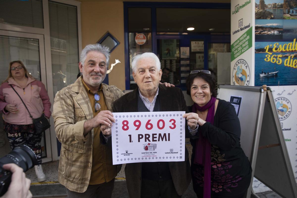 El 89603, primer premio de la Lotería del Niño 2023 se ha vendido en la administración LAnxova Milionària de LEscala, localidad costera de Girona