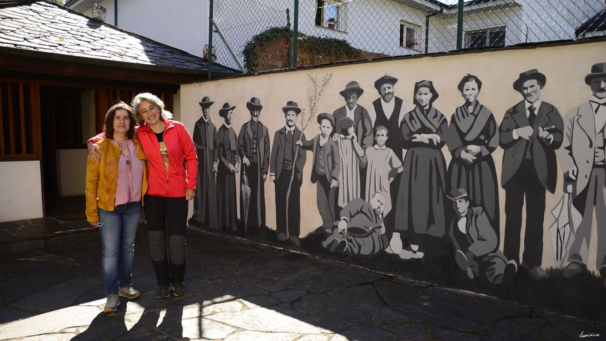 En imágenes: Así hizo María del Roxo el mural del Museo Etnográfico de Grandas de Salime