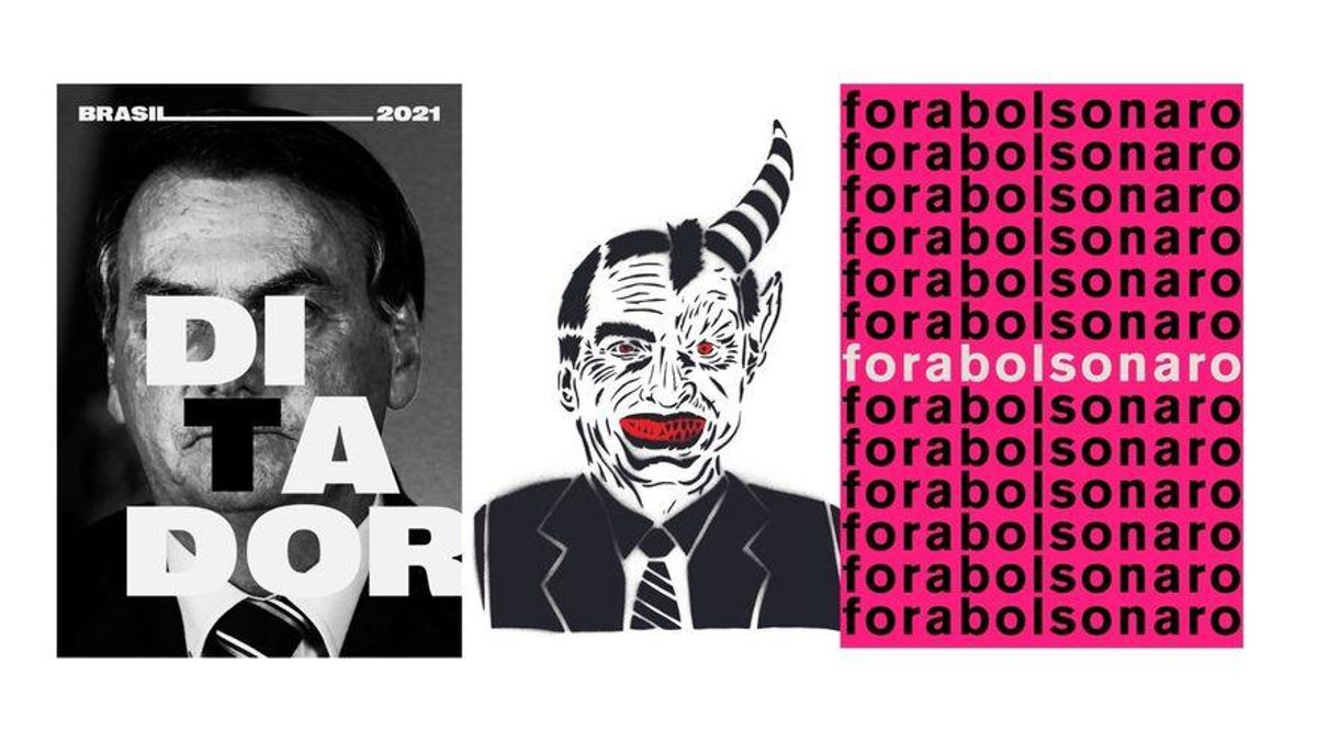 De izquierda a derecha, creatividades de Alex Urbanx, Arthur Petrillo y Bijari divulgadas por la plataforma Design Ativista.