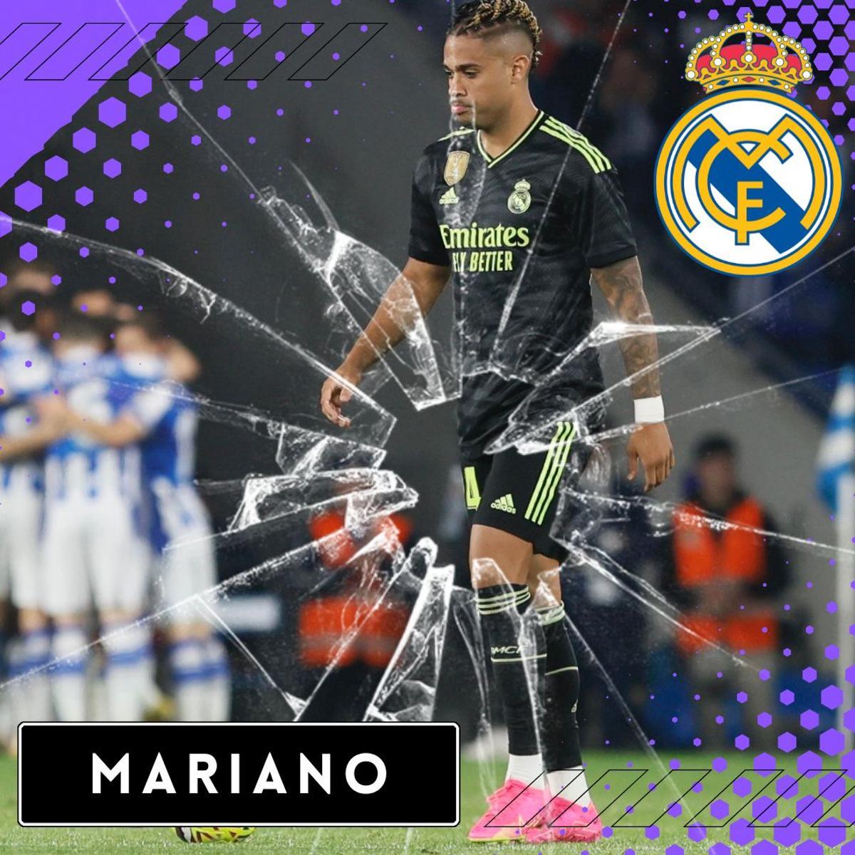 Mariano nunca ha logrado ser considerado como un sustituto para Benzema. No juega ni se espera que lo haga en un futuro. No ha querido salir cedido, pero esta podría haber sido su última temporada. Mariano nunca ha logrado ser considerado como un sustituto para Benzema. No juega ni se espera que lo haga en un futuro. No ha querido salir cedido, pero esta podría haber sido su última temporada.