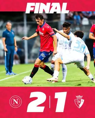 Osasuna planta cara al Nápoles, pero encaja su primera derrota del verano