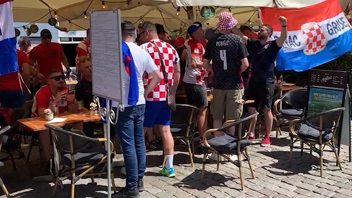 Croacia golea a España en las calles de Copenhague