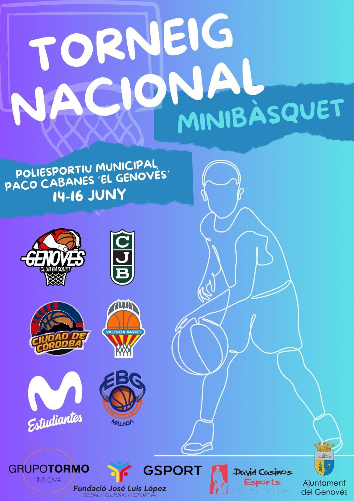 Cartel del XX Torneig Nacional de Minibàsquet del Genovés.