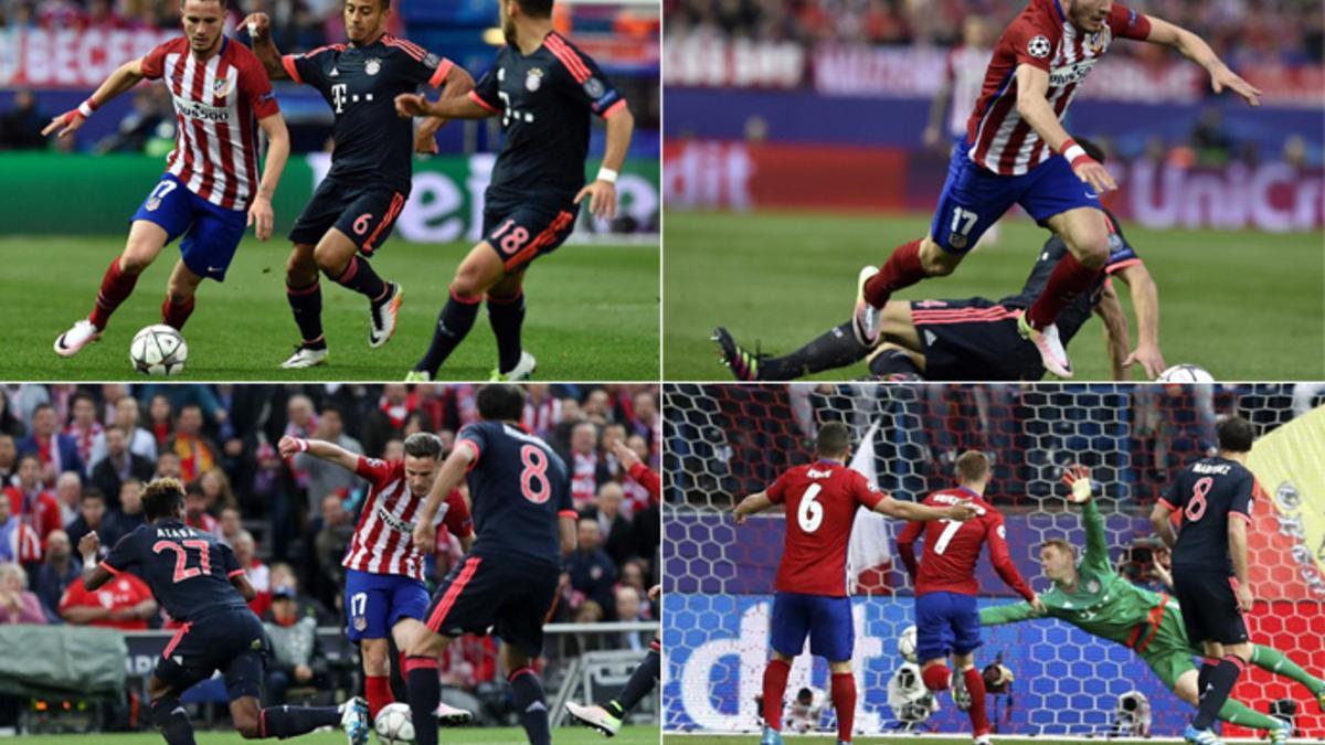 La jugada del gol de Saúl, en cuatro imágenes