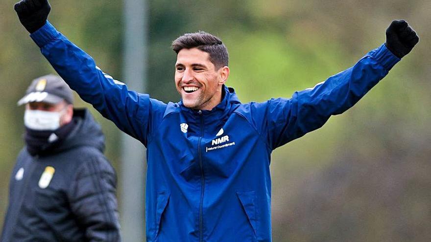 Grippo, en El Requexón durante un entrenamiento. | Real Oviedo