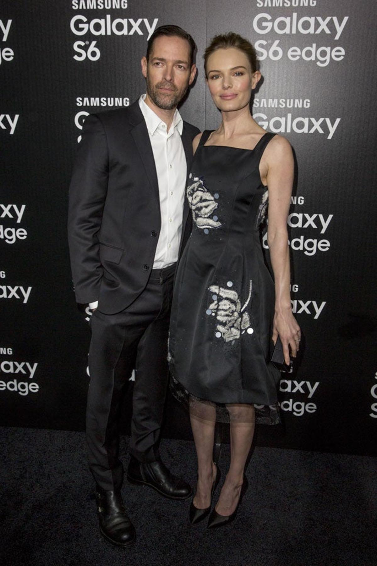 Michael Polish y Kate Bosworth, en la fiesta de presentación del Samsung S6 y S6 Edge