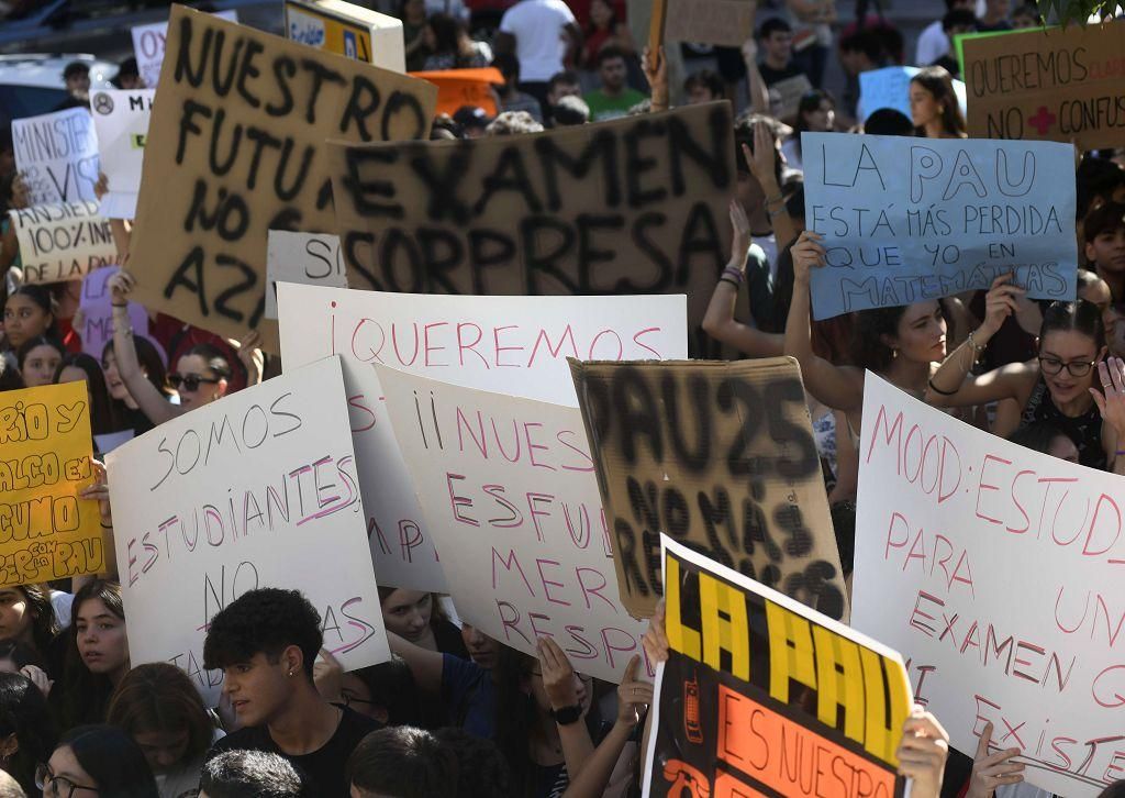 Todas las imágenes de la protesta por la Ebau y las cargas policiales junto a la Consejería de Educación