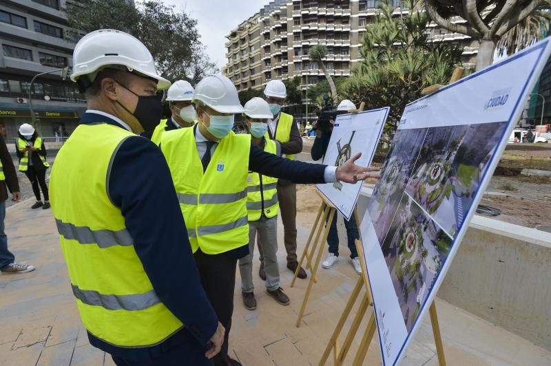 Obras de la peatonalización de la Plaza de España