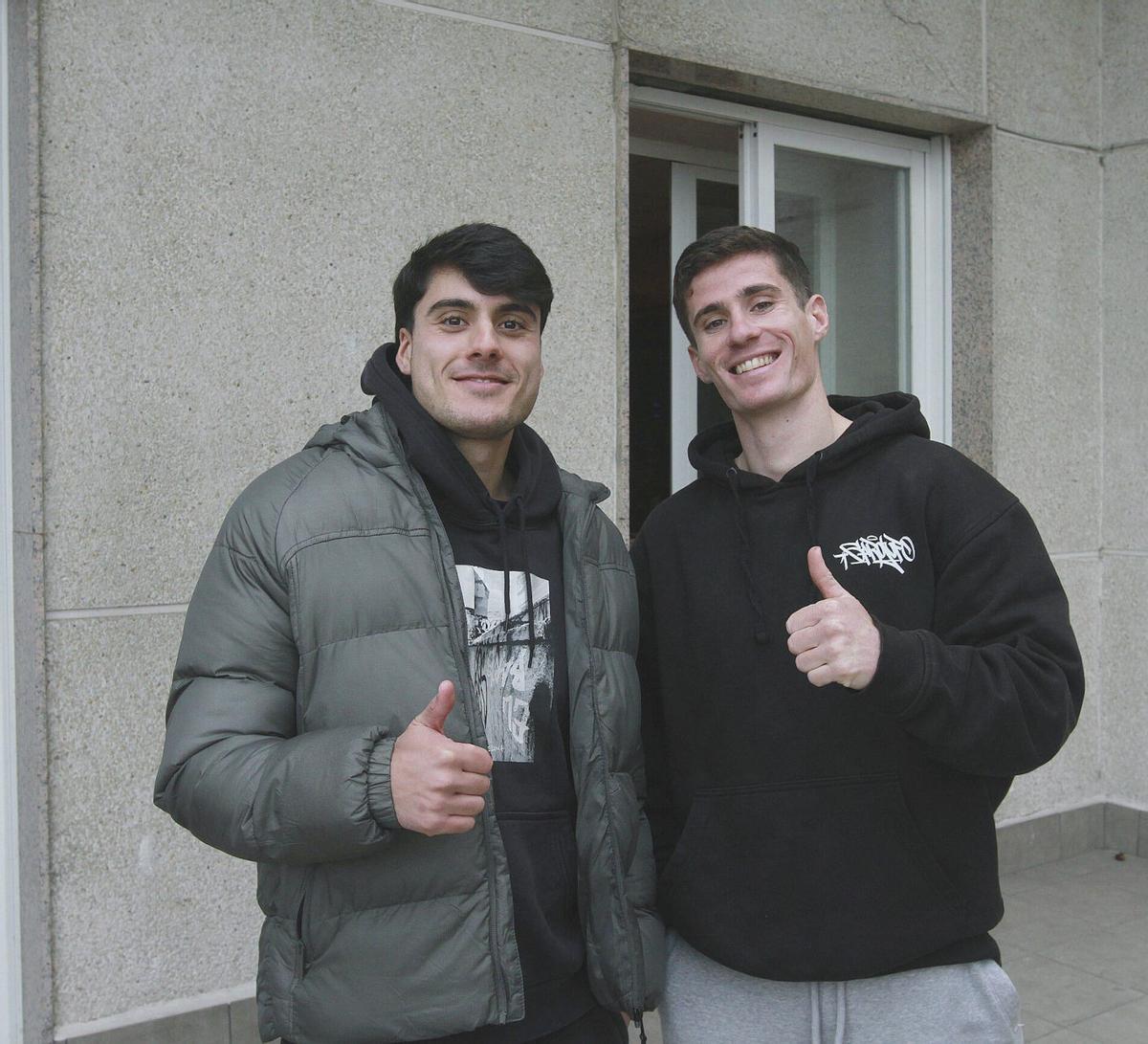 Enol Coto y Miguel Prado, jugadores del Ourense CF.