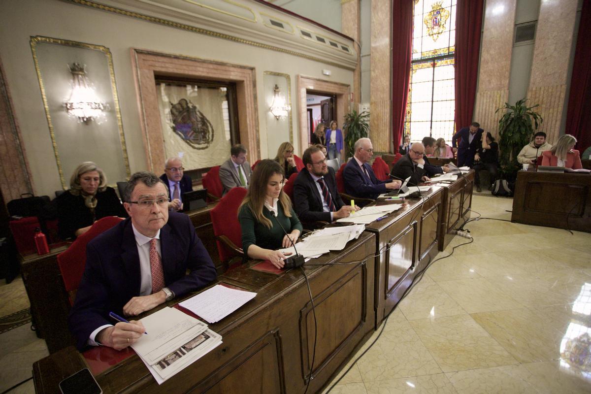 Pleno del Ayuntamiento de Murcia, esta mañana.