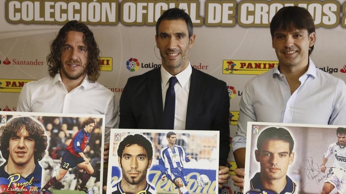 Los exjugadores Puyol, Fernando Sanz y Morientes.