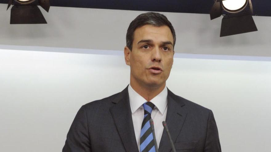 Pedro Sánchez, durante una rueda de prensa.