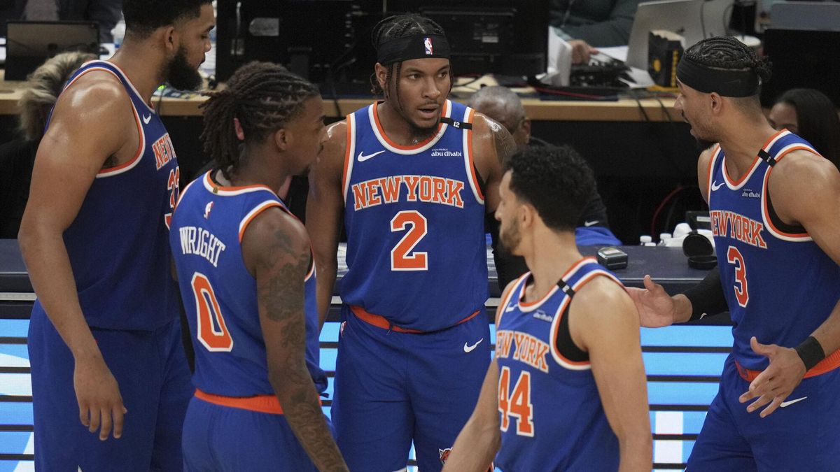 Los jugadores de los New York Knicks, en un partido reciente de esta temporada.