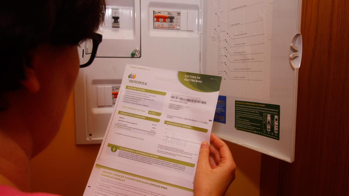 Una usuaria revisa el extracto de la factura de electricidad.