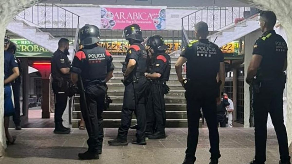 Un moment de l'actuació policial als Arcs d'Empuriabrava