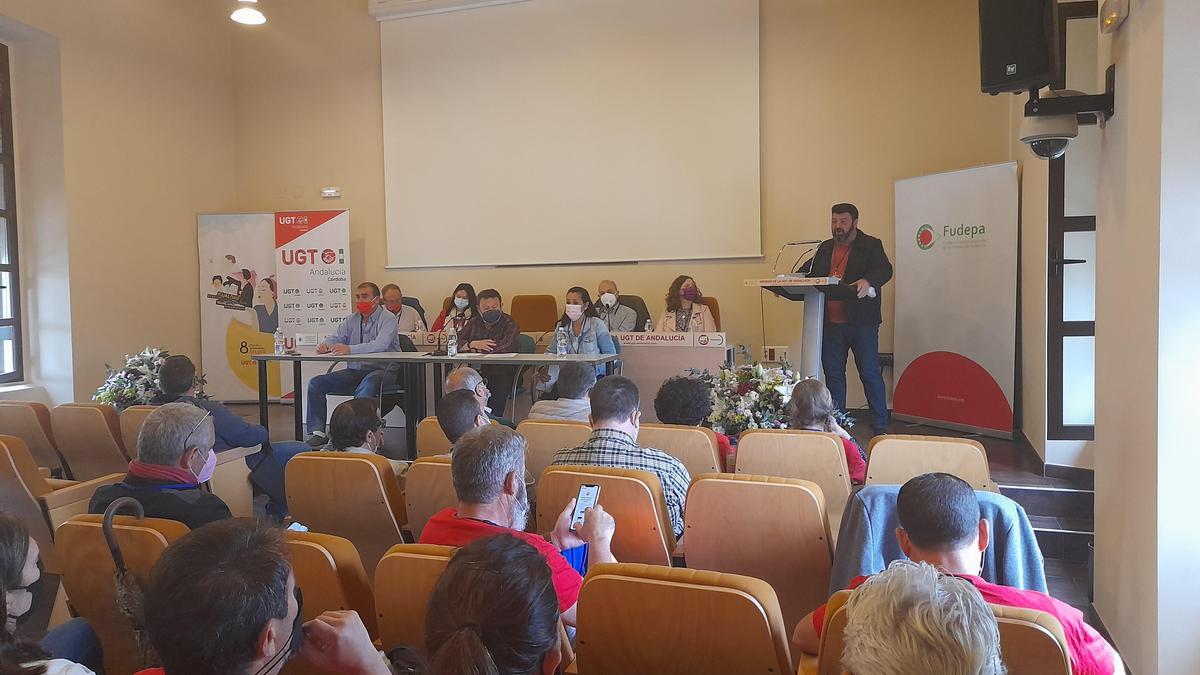 Vicente Palomares durante la celebración del comité provincial de UGT Córdoba.