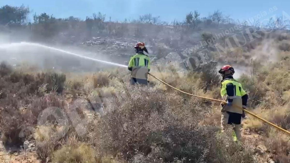 Incendio forestal en Barranco Orfeo, Cartagena