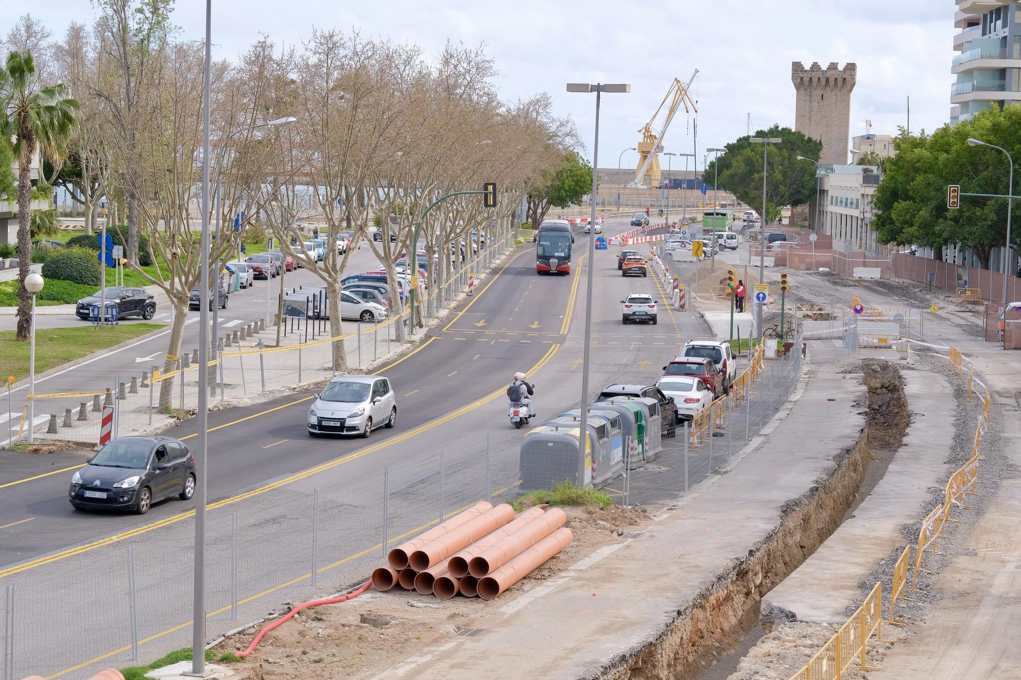 Las fotos de la evolución de obras del Paseo Marítimo de Palma después de tres meses de trabajos