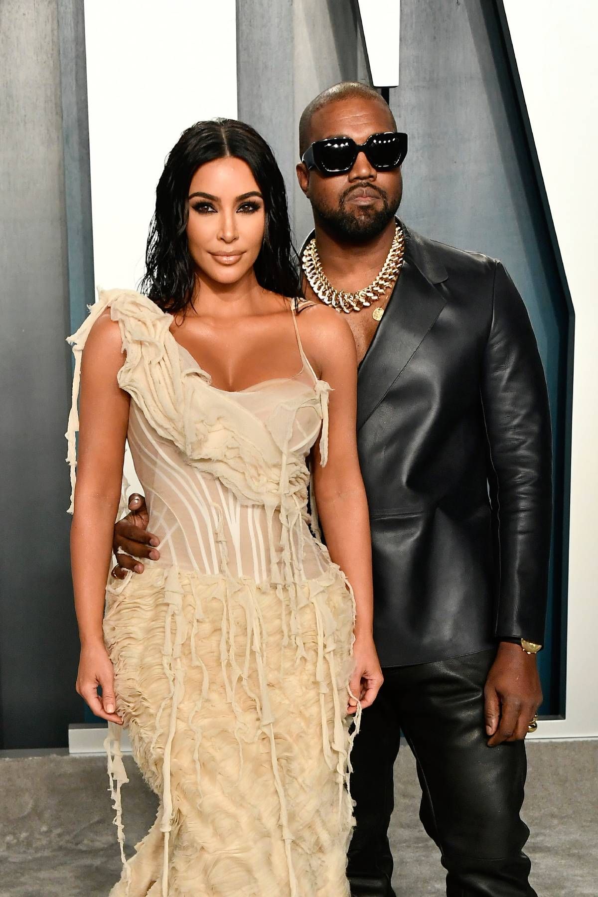 Kim Kardashian y Kanye West en la fiesta de Vanity Fair tras los Premios Oscar 2020