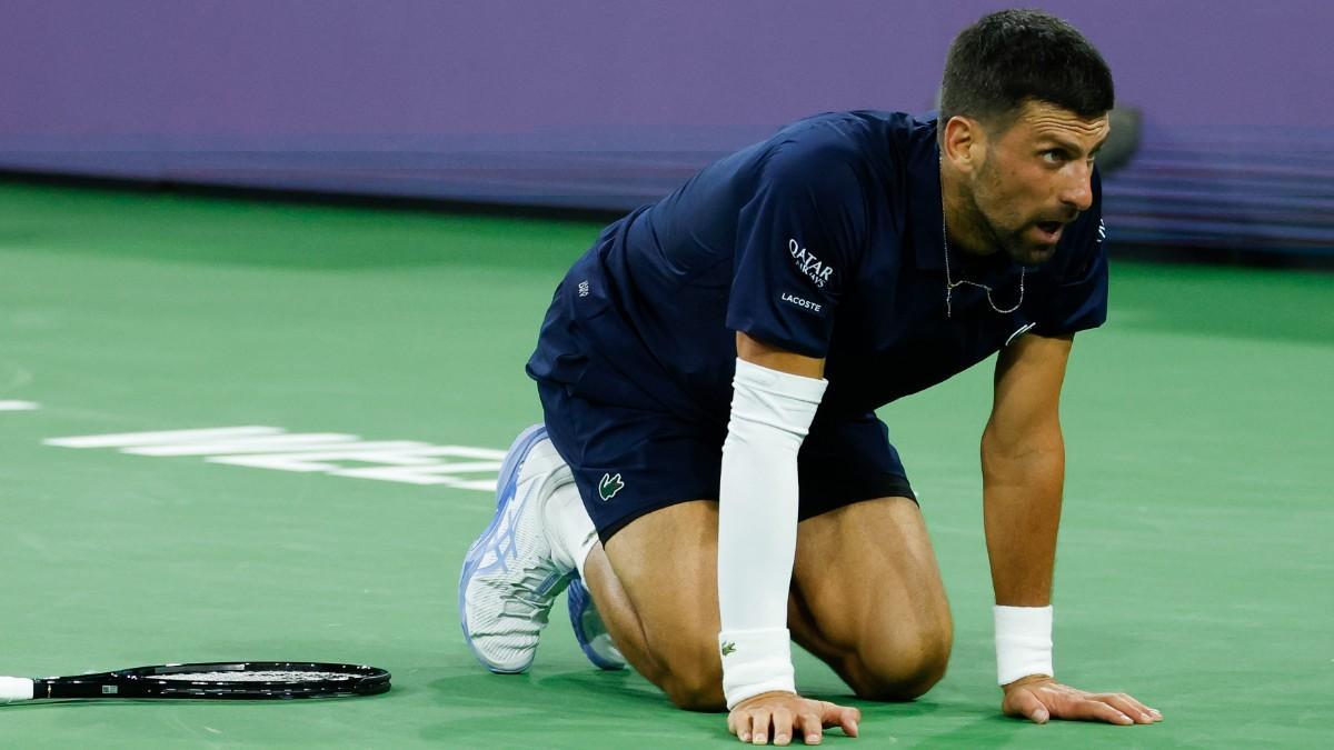 Novak Djokovic, durante el partido ante Jack Draper en Indian Wells